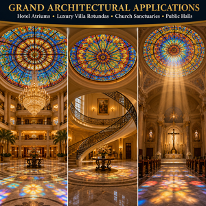 Dôme en vitrail pour plafond d'église, panneau en <span class=keywords><strong>verre</strong></span> artistique coloré sur mesure, décoration de <span class=keywords><strong>cathédrale</strong></span> et de chapelle, vente en gros directe usine - Product Image 3