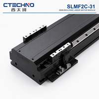 CTECHNO SLMF2C-31-2850 Etapa Lineal de Accionamiento Directo, 45 N Nominales, 135 N de Empuje Máximo, 2850 mm de Recorrido para Equipos de Prueba de Baterías