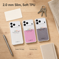 Coque de protection souple transparente 2-en-1 en TPU pour iPhone 17 Pro, avec motif imprimé bicolore, vente en gros