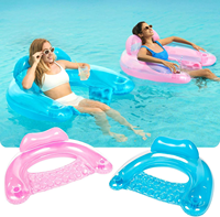 Ensemble de 2 chaises longues gonflables pour adultes avec porte-gobelets, imprimé feuilles tropicales