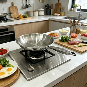 Sartén Antiadherente FLEY de 26 cm, Sufuria 4 en 1, de Acero Inoxidable Resistente, Portátil para Cocina de Inducción y Gas - Product Image 1
