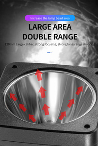 고성능 충전식 비상 손전등 개암 나무 홍수 USB 방수 Led 12V 휴대용 탐조등 - Product Image 6