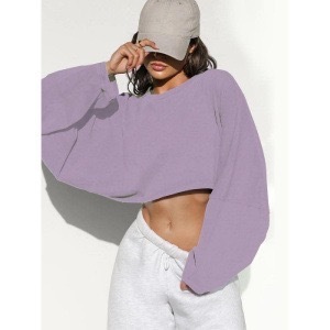HENGYU sweat-<span class=keywords><strong>shirt</strong></span> décontracté pour femmes recadrée Yoga Gym entraînement sweat-<span class=keywords><strong>shirt</strong></span> pour femmes pull à capuche hauts - Product Image 4