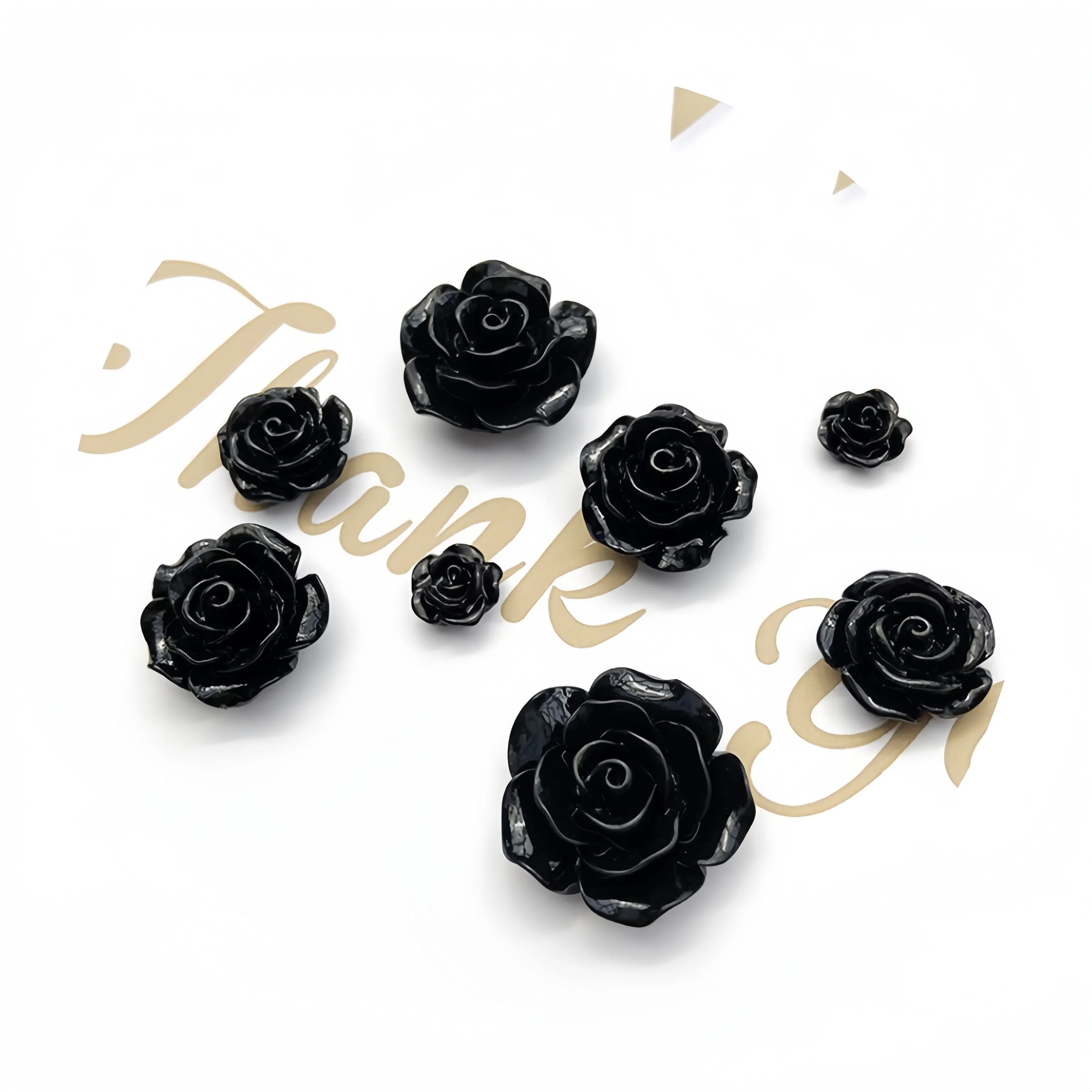 Hot Selling Black Retro Barok Bloem Decoratie Accessoires Angel Charme Diy Hars Ambachtelijke Bloemen