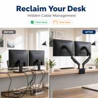 Support de bureau pour deux moniteurs, fixation VESA, réglable à 90 degrés, ergonomique, robuste, accessoires de bureau pour ordinateur, support de moniteur pour jeux