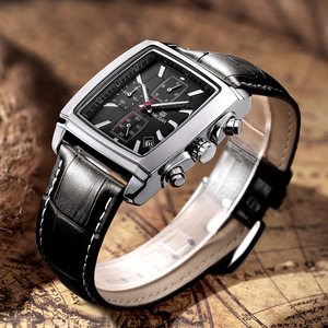 <span class=keywords><strong>MEGIR</strong></span> 2028 Top montres de sport de luxe carré Quartz étanche <span class=keywords><strong>montre</strong></span>-bracelet pour hommes Chrono horloge homme <span class=keywords><strong>montre</strong></span> en cuir - Product Image 3