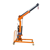 Mini-grue hydraulique mobile à rotation simple avec système de levage et d'abaissement cantilever pour chargement et déchargement sur camion