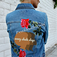 Broderie 3D PVC personnalisée pour filles noires Patch Badges fer sur fille noire Appliques magiques pour sacs et vestes