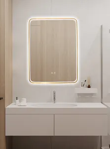 Modern Touch Screen Backlit LED Bath Mirror Smart Anti-fog Vanity Wall Mounted Glass Bathroom Mirror With LED Light