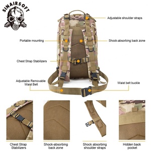 SINARISOFT Small 30L Outdoor Hiking Pack MOLLE <b>Rucksack</b> <b>Waterproof</b> Tactical Backpack - Product Image 4