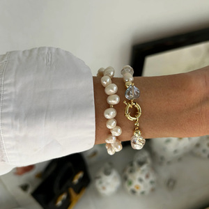 <span class=keywords><strong>Collana</strong></span> Artigianale da Spiaggia <span class=keywords><strong>con</strong></span> <span class=keywords><strong>Perle</strong></span> Barocche e <span class=keywords><strong>Perle</strong></span> <span class=keywords><strong>di</strong></span> Vetro, Placcata Oro 18K, in Acciaio Inossidabile, <span class=keywords><strong>con</strong></span> Ciondolo a <span class=keywords><strong>Fiocco</strong></span>, Gioielli - Product Image 5