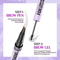 Crayon et gel à sourcils 2-en-1 végétalien, minéral et naturel, waterproof, longue tenue, haute pigmentation, couleurs personnalisées, maquillage en poudre
