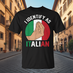 T-shirt con Gesto della Mano Italiano e Bandiera Italiana - Identifico l'Italia come paese con un simbolo di questo genere - Product Image 3