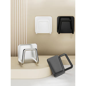 Nouveaux crochets adhésifs muraux de style luxe léger, rectangulaires, finition chromée, sans perçage, pour salle de bain et cuisine - Product Image 2