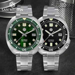 Montre de luxe pour homme San Martin SN047-G-B, nouvelle montre de plongée Turtle, mouvement automatique NH35, bracelet en saphir, 20 bars, lumineuse, Relojes - Product Image 3
