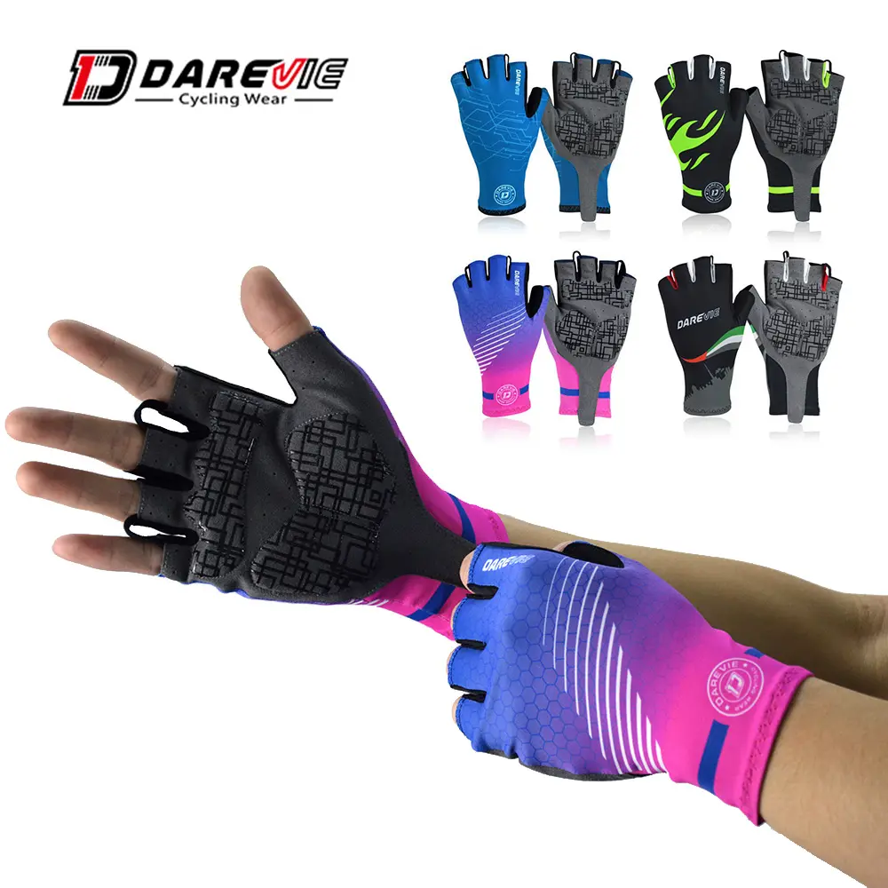 Gants Guantes डे Ciclismo पहाड़ साइकिल डे जिम Medio Dedo डे फिटनेस दस्ताने कसरत सामान के लिए कस्टम लोगो नीले बेल्ट