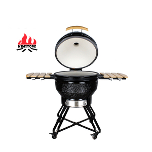 Barbecue fumoir au charbon de bois premium <span class=keywords><strong>26</strong></span> <span class=keywords><strong>pouces</strong></span> avec chariot, étagères latérales, design pliable coréen et grilles en acier inoxydable pour l'extérieur - Product Image 3