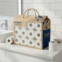 Papier toilette Langqiao souple et écologique, 1 à 4 plis, résistant et flexible, en gros, à motif personnalisé, pour salle de bain, économique