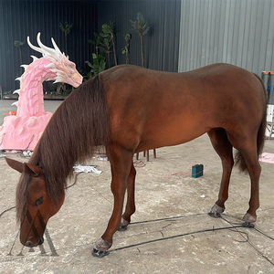 Grande statue de cheval animatronique réaliste, décoration de mariage de luxe, accessoire animal mobile, modèle d'événement avec fourrure réaliste - Product Image 3