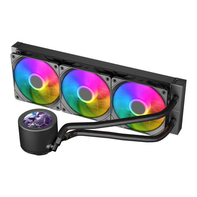 ESGAMING New Style Hydraulic PC Gaming Computer Water Fans & Cooling 360mm CPU AIO Liquid Cooler With 2.1inch IPS LCD Screen