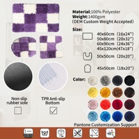Ensemble de tapis de bain doux et lavables en microfibre, antidérapants et absorbants, pour la maison, l'hôtel, la salle de bain, la douche