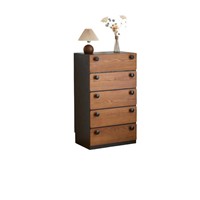 Coiffeuse de maquillage en bois massif de style médiéval vintage avec tiroirs intégrés, design rétro multi-niveaux pour chambre à coucher au pied du lit