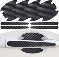 Autocollants de protection pour poignées de porte de voiture en cuir et fibre de carbone, imperméables, anti-rayures, protection de la coupelle de poignée, décoratifs