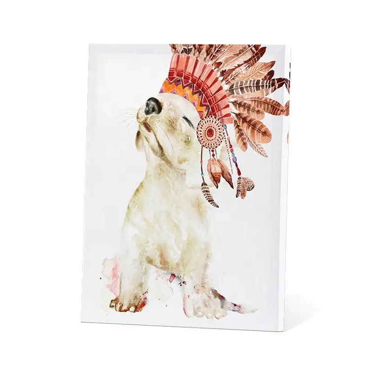 Moderne Dier Hond Digital Printing Stretched Muur Ornamenten Canvas Art Print Schilderij Voor Kinderen Slaapkamer