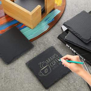 Sous-verre en <span class=keywords><strong>ardoise</strong></span> naturelle en gros, antidérapant avec support, tapis de tasse, sous-verre pour boissons, sous-verre artisanal en pierre naturelle pour tasses - Product Image 6