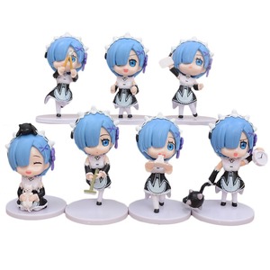 Anime japonais <span class=keywords><strong>Re</strong></span> <span class=keywords><strong>Zero</strong></span> Rem Ram Figure poupée ensemble mignon mascotte Style modèle Collection Fans cadeau femme de chambre Chibi Figurine voiture ornement - Product Image 5