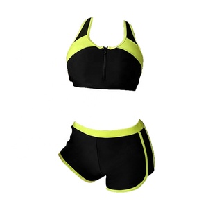 Ensemble de sport 2 pièces pour femme : maillot de bain, soutien-gorge court, débardeur et short – Idéal pour la natation, le surf, l'entraînement, le yoga - Product Image 2