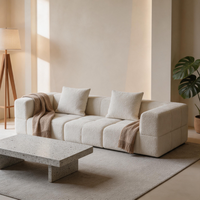 Neu eingetroffen: Modulares Einsitzer-Sofa mit Leinenbezug und Schaumstoffpolsterung für Wohnzimmer, Apartment und Einkaufszentren – Schwamm-Bettset