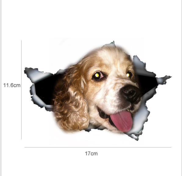 Personalized creative pet car stickers dog body stickers 3D cute dog car stickers