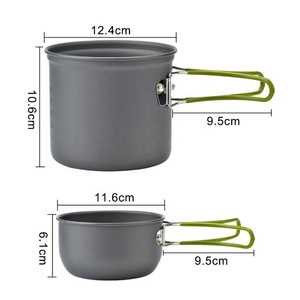 Bollitore pieghevole in alluminio fritto cucina portatile da campo da viaggio utensili da cucina per teiera da esterno pentole da campeggio <span class=keywords><strong>Set</strong></span> - Product Image 3