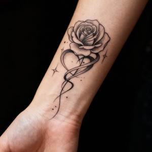 Tatouage temporaire esthétique à la rose, tatouage semi-permanent, imperméable, dure 2 semaines, tatouage réaliste à base de plantes pour le bras et le corps - Product Image 4