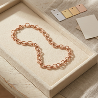 Collier à maillons en forme de cercle ouvert, couleur or rose, bijoux de mode personnalisés pour femmes, cadeau de fête