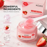 Masque de nuit pour les lèvres à la fraise OEM Skincare, acide hyaluronique, glycérine, hydratant, pour les lèvres gercées, sèches et craquelées, réduit les ridules des lèvres