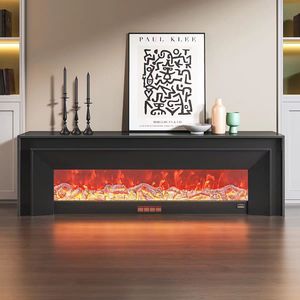 Mobile TV Angolare Moderno con Caminetto e Telecomando per Hotel e Appartamenti - Product Image 3