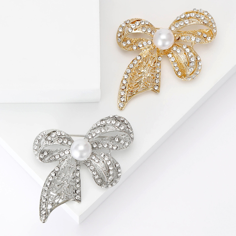 Ribbon Bow Brooches for Women Silk