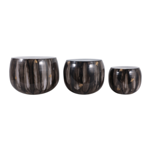 Set di 3 Vasi Decorativi Rotondi in Metallo, Moderni Portafiori per Interni ed Esterni, Ingresso, Soggiorno, Ufficio - Product Image 5