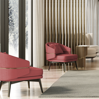 Fauteuil de détente de luxe en tissu, design nordique moderne, meubles de salon