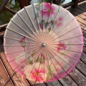 Sombrilla de Bambú Decorativa Ecológica Hecha a Mano, Impermeable, con Diseño Floral de Arte Popular, Pintada, Certificada por la CE, Souvenir - Product Image 5