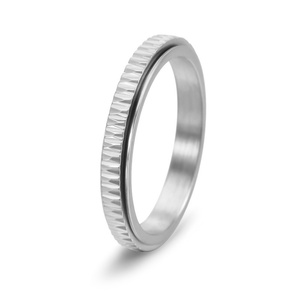 แหวนหมุนได้ สแตนเลสสตีล 3 มม. สีโรสโกลด์ ดีไซน์เรียบหรูมีสไตล์ - Product Image 6