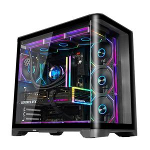 <span class=keywords><strong>PLUS</strong></span> White 360 Water Cooling Desktop Computer Case 10-Fan Mid Tower Seaview Room Verre incurvé Compatible MicroATX ITX MATX <span class=keywords><strong>PC</strong></span> - Product Image 2