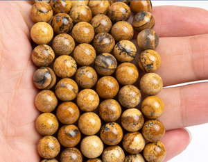 Cuentas Redondas Lisas de Jaspe Natural de 15 Pulgadas para Joyería como Pulseras y Tobilleras para Mujer, 1 Hilo Completo de Gemas - Product Image 2