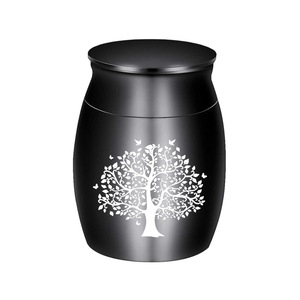 Paslanmaz çelik özel baskı Pet köpek <span class=keywords><strong>Keepsake</strong></span> kremasyon köpek Urns külleri hayat ağacı desen - Product Image 1