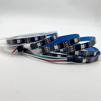 Tira de Luces LED RGB WS2812B Direccionables Individualmente, 5V, PCB Negro, 144 LED/m, Color de Ensueño, Programable, Inteligente