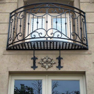 تصميم حديث مصنوع يدويًا من الحديد المطاوع للفيلا ويشمل جدار الفندق الخارجي درابزين أنبوبي - Product Image 1