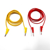 Kabel Penghubung Aman Berinsulasi 4mm Konektor Banana Plug 2.5mm2 Selubung PVC Kuning Fleksibel Kabel Daya DC Test Lead Jumper Komputer Sepeda Motor