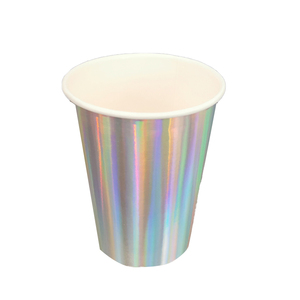 Vasos de Papel Brillantes Degradables con Efecto Láser, Vasos Iridiscentes para Fiestas de Boda, Vasos para Bebidas Frías como Jugo, Té, Leche, Refrescos - Product Image 6